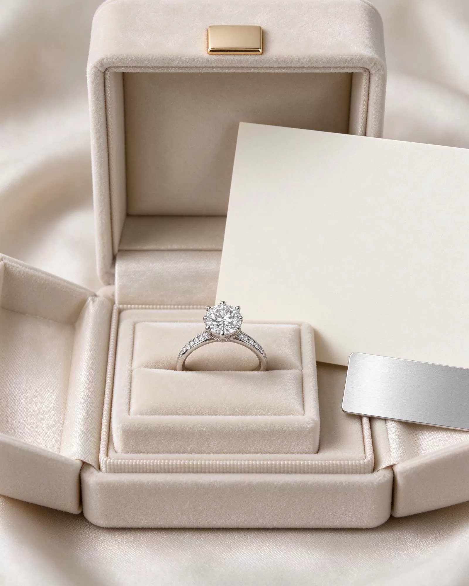Certification papers with a finished ring